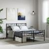 VidaXL Metal Bed Frame with Headboard-Footboard Black 135x190 Cm 355480