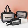 Dry-Wet Separation Double Transparent Pu Makeup Bag Portable Washing Bag Cosmetic Storage Bag Travel Fitness Swimming Essentials