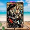 Vintage Guitar Player Metal Sign  UVPrinted Aluminum Wall Art Perfect for Home Bar CafeGarden Decor