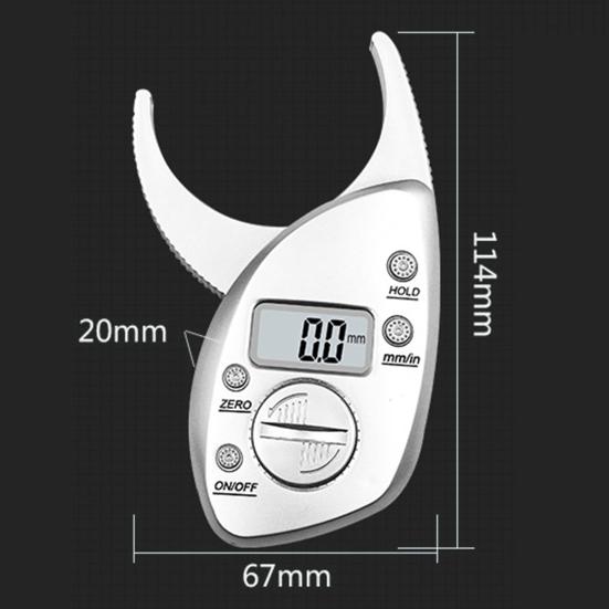 Portable Digital Display LCD Body Fat Caliper Skin Fold Monitor Analyzer Clip