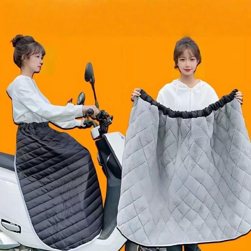 1Pcs Warm Windproof Leg Protector Thickened Fleece Electric Vehicle Windbreaker Knee-Length Skirt For Cycling Electric Bicycle