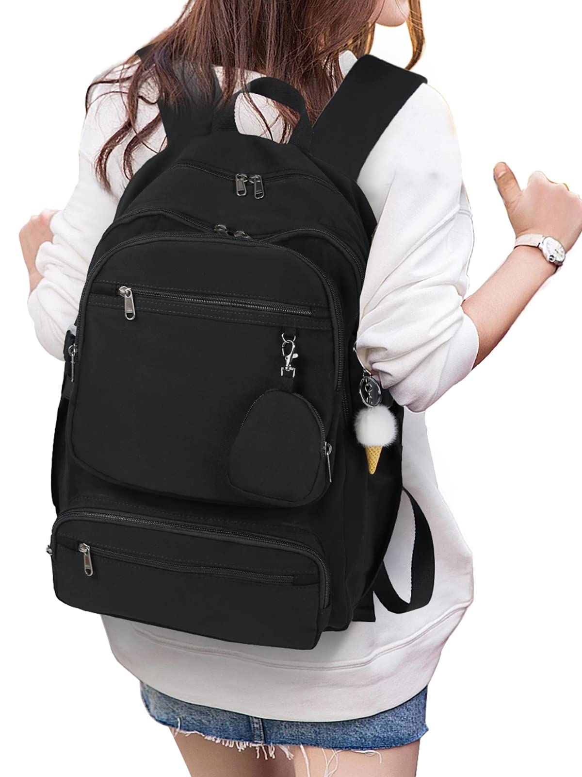 Женский рюкзак RAINSMORE, большой вместимости, популярный школьный рюкзак для старшеклассниц, идеально подходит для школы, работы, путешествий, водоотталкивающий,