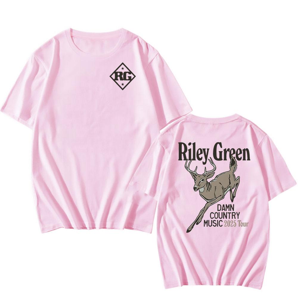 Riley Green Deer Graphic Tshirts Dcm Damn Country Music Tour 2025 Tshirt Short Sleeve Cotton Male T Shirt Unisex Unisex Clothes Tee