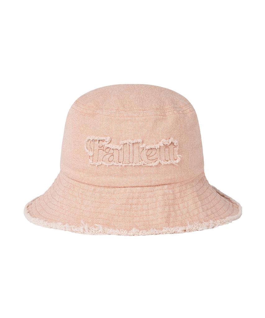 FALLETT Damaged Denim Bucket Hat Light Pink