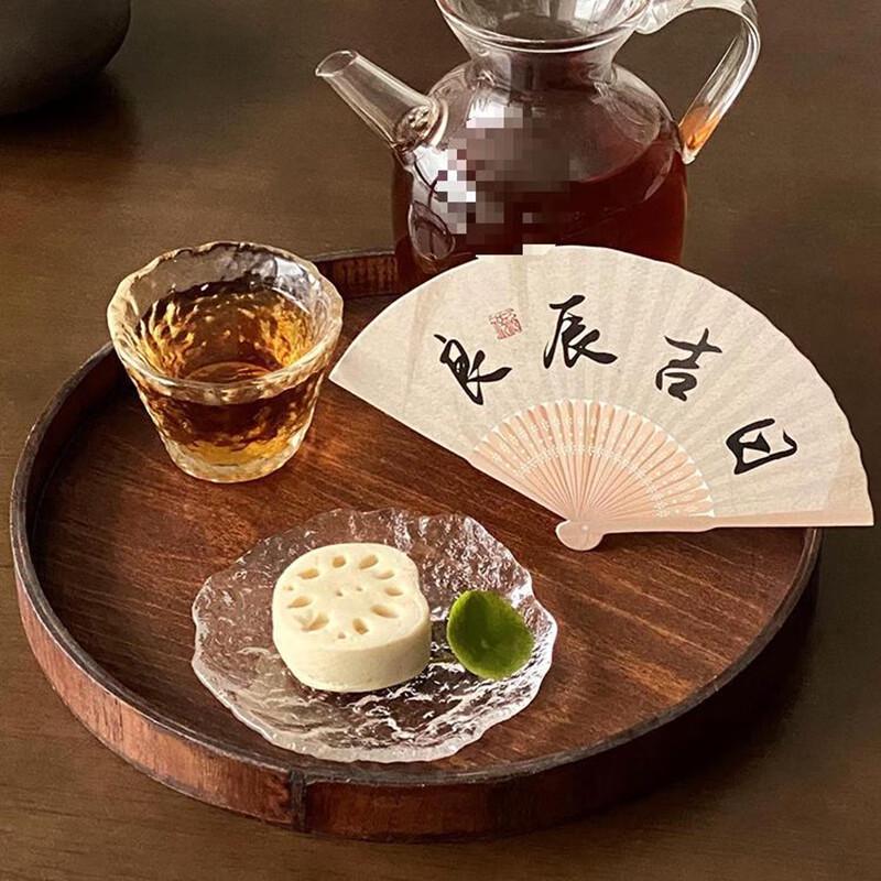 VAKADA Irregular Glacier Glass Dessert & Snack Plates Set