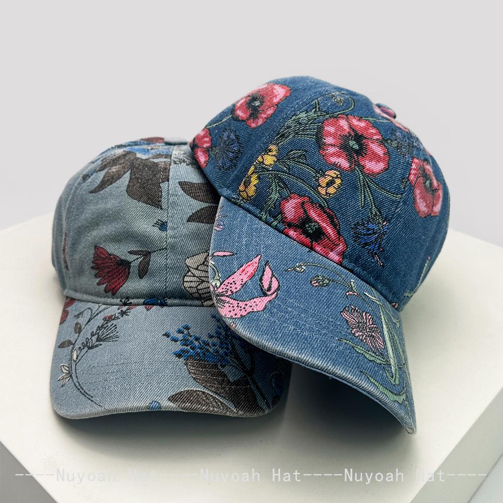 Baseball Plants And Flowers Printed School Old Vintage Women New Brand Latest Fresh Caps Peaked Hats Sunshade Casual Versatile Elegant Outdoor