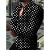 Wish2024 Men's 3D Print Polka Dot Long-Sleeved Shirt - European & American Style