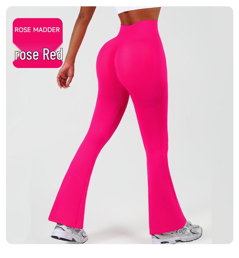 Solid Color High Waist Yoga Leggings - Slim Fit, Flared, Body Shaping, Quick Dry, Casual Fitness Sports Pants