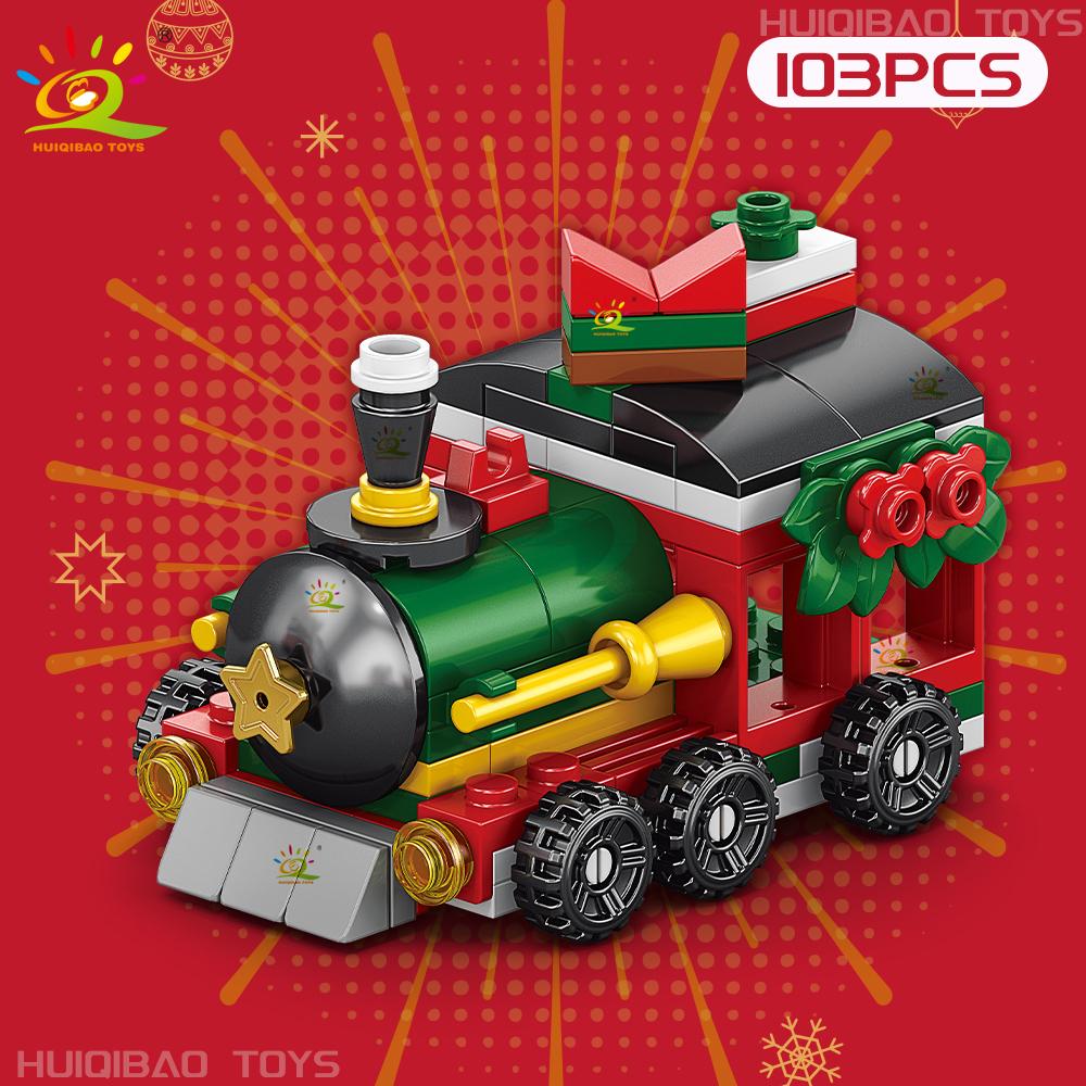 Non-Toxic Christmas 8In1 Santa Claus Tree Model Building Block Diy Elk Snowman Bricks Ornament Toys For Children Adult Gift