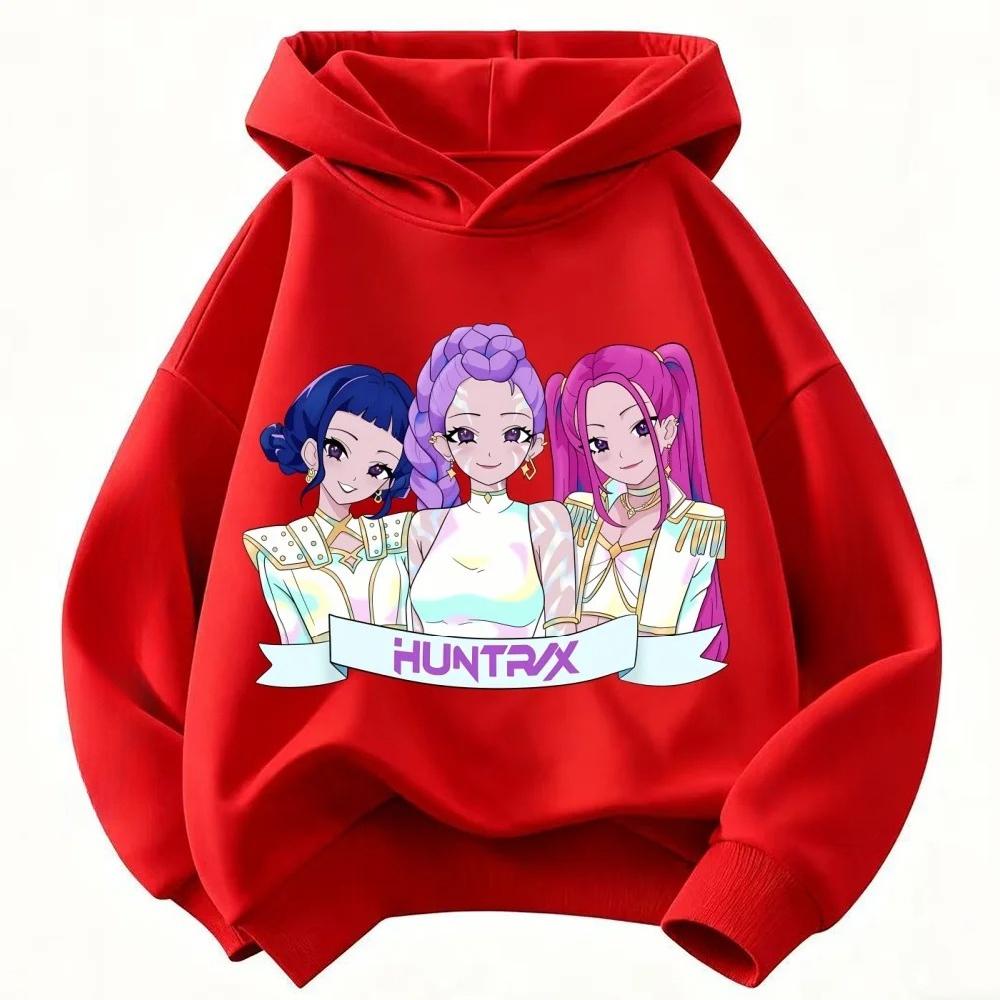 Kpop Mikina s kapucí pro děti Devil Hunter pro muže a ženy, Pohodlná dětská mikina s kapucí na podzim a zimu