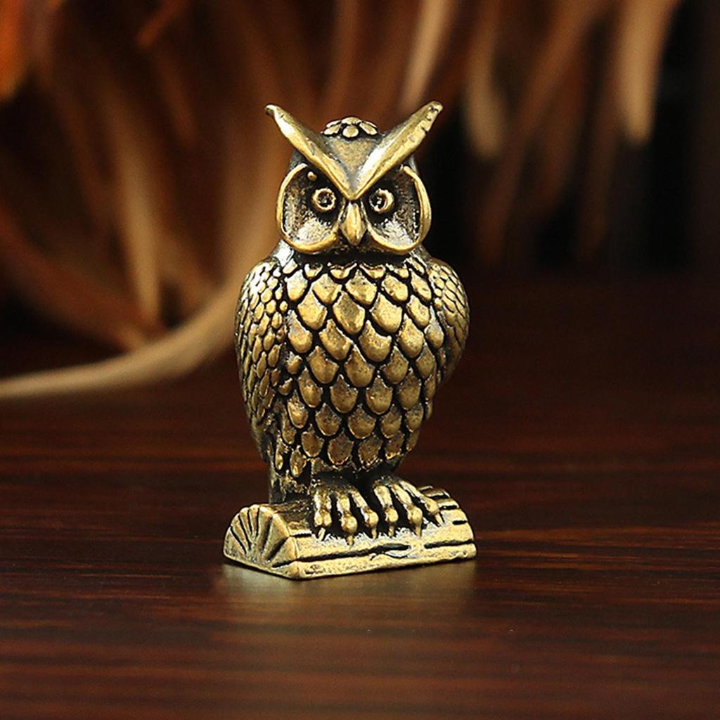 Mini Brass Owl Shaped Storage Rack Ornament Cute Animal Sculpture Home Decorations Retro Owl Table Centerpieces Decoration