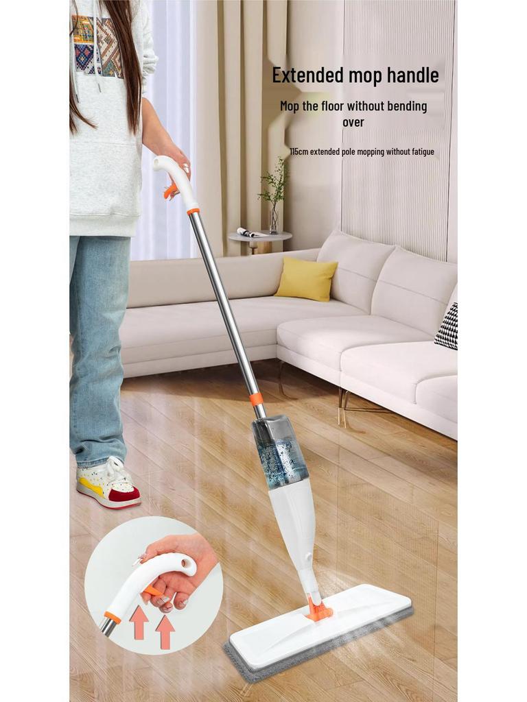 Mop Rotativ cu Pulverizator - Mop Plat Hands-Free pentru Curățare Umedă și Uscată