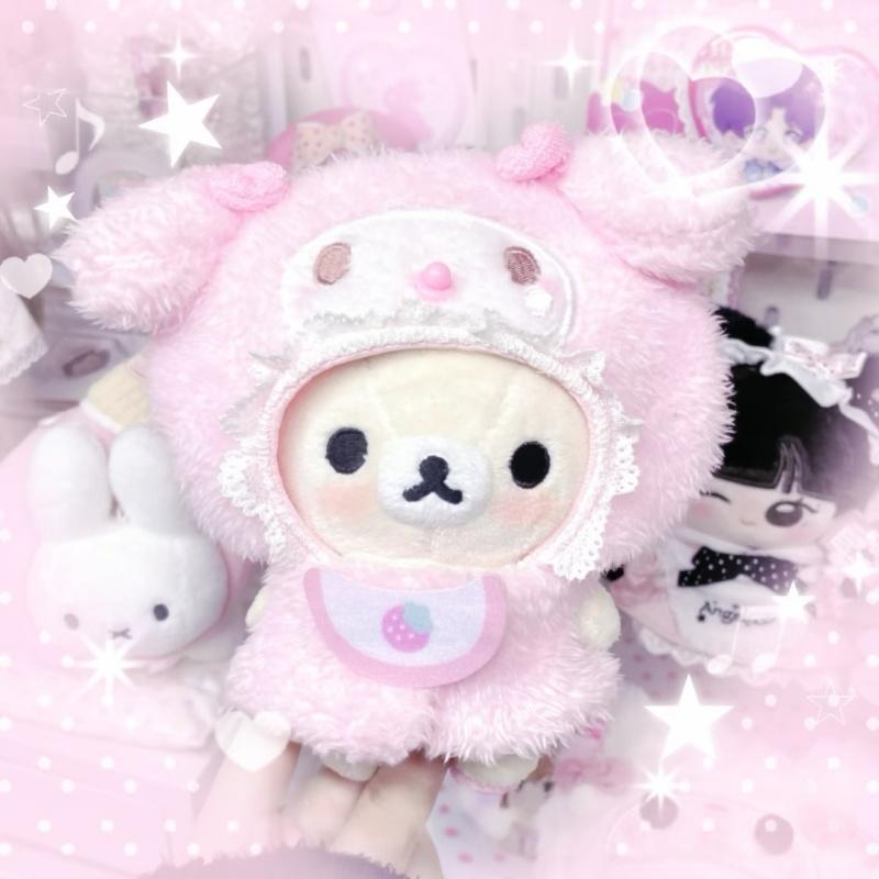 Pacifier Cotton Doll Clothes MY Melody sweet piano Dreamy pink outfit cloak style doll pendant for Labubu V1V2V3 Outfit