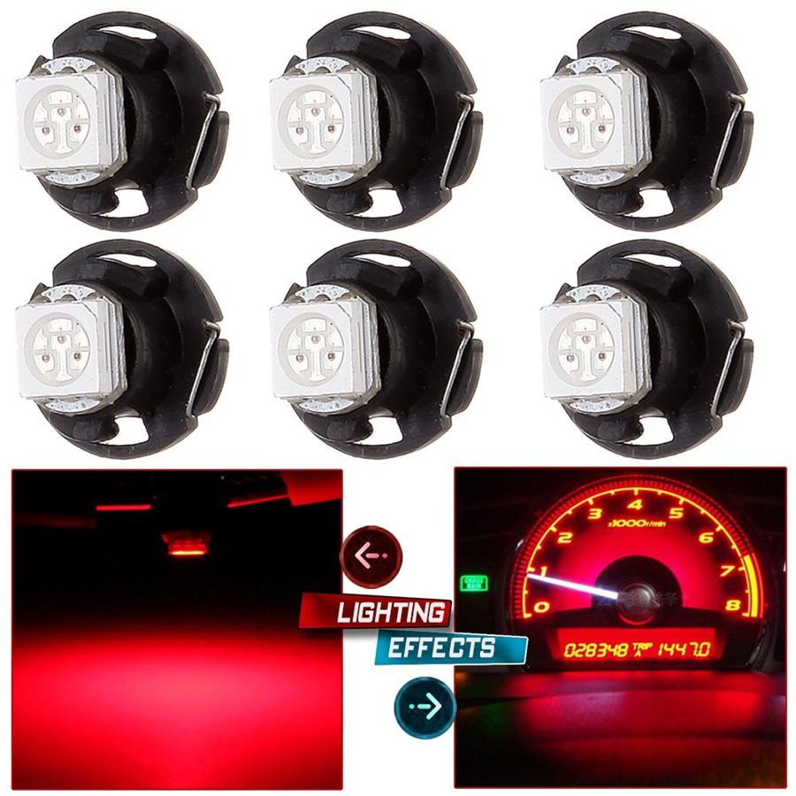 30Pcs 5 Colors T4.7 LED Bulb Car Dashboard Gauge Lamp Climate Control Light 12V