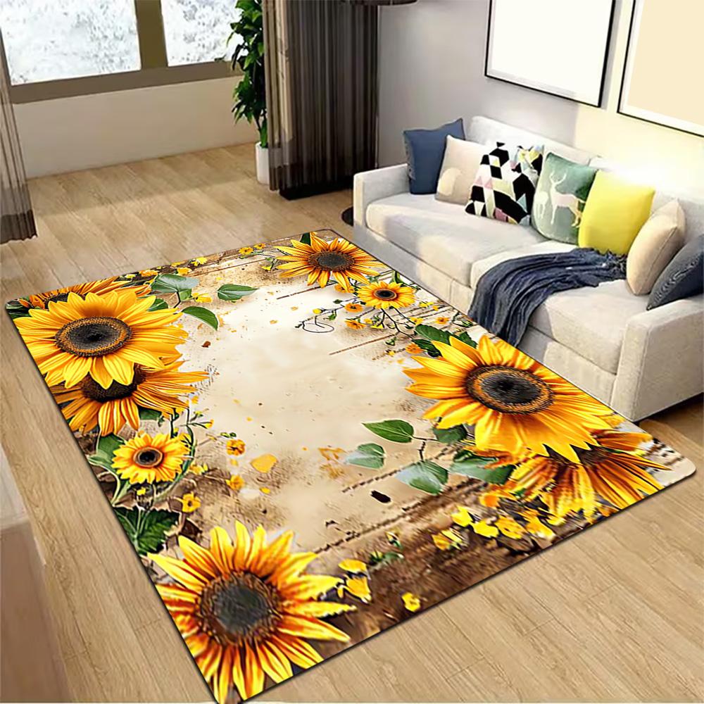 Vintage Floral Wall Mural Decoration,Carpet,Living Room,Bedroom, Non-slip,Square rug