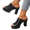 Summer Casual Woman Women Mule Shoes Solid Color Chunky High Heel Open Toe Platform Sandals Leisure Fish Mouth Woman Heel 10cm