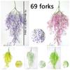 Plastic Artificial Plants Vine Artificial Flowers Handmade Hanging Leaves Vines Lifelike Simulation Greenery Outdoor Decor