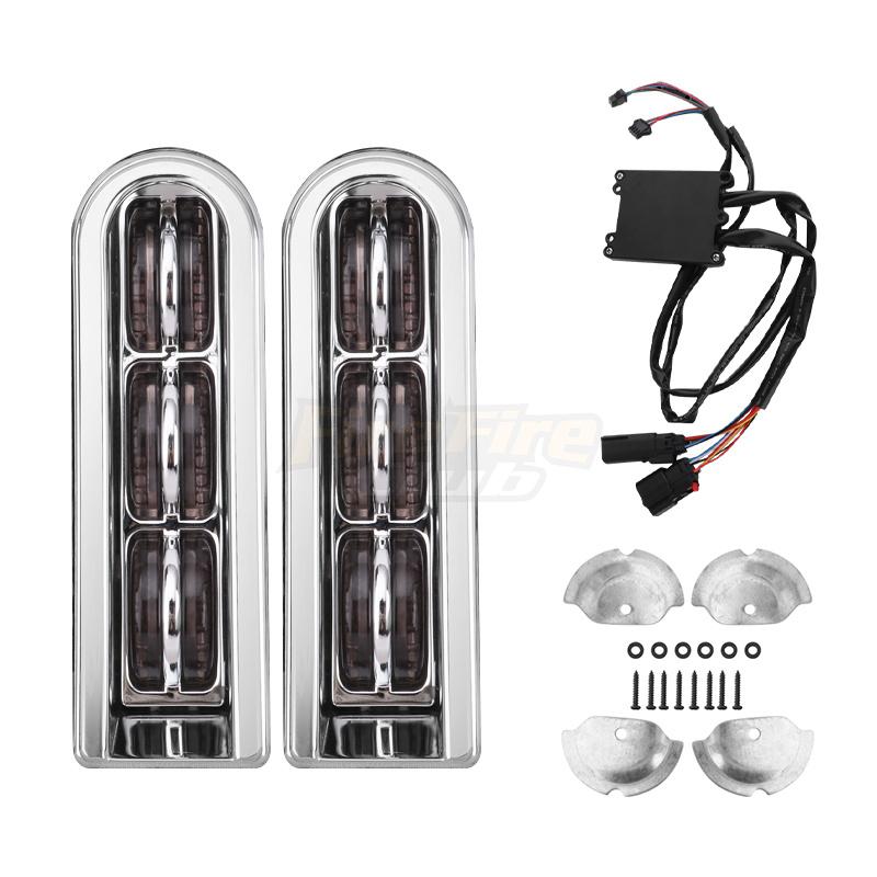 Motorcycle LED Inserts Saddlebag Filler Support Taillight Running Light For Harley Touring Road Electra Glide CVO Limited 14-Up