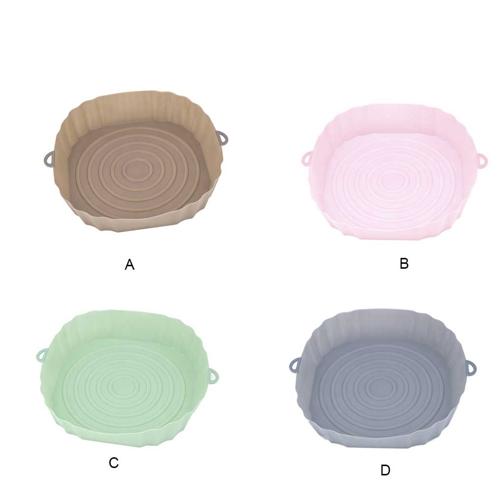 Air Fryer Silicone Tray Heats Resistant Food Baking Pan Oil-proof Reusable Oven Mat Bakeware Accessory for Kitchen Bakery