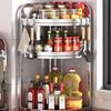 Yunshuang Stainless Steel 3-Tier Kitchen Corner Storage Rack with Chopstick Holder & Hooks