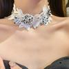 Nuove Collane Girocollo Sexy con Perline da Donna in Pizzo Fiore di Perla Catene per la Clavicola Gioielli Accessori Vintage Delicati Dolci per Festa Matrimonio