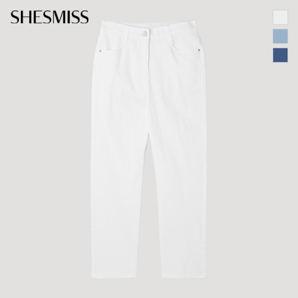 [Sie S miSS] Verjüngende Rückenband-Denimhosen SSmSlp22010