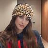 Autumn and Winter Leopard Print Sports Headband with Knotted Wide Edge Elastic Headband and Sweat Absorbing Headband