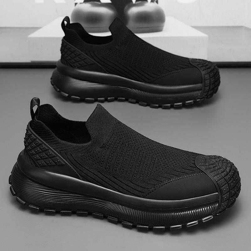 Lazy One-pedal Men's Shoes High Value Thick-soled Heightening Mesh Shoes Men's Fashion Breathable Sports Casual Dad Shoes