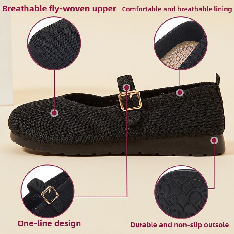 Fashion Spring New Women's Shoes, Shallow Mouth Breathable Flat Shoes, Soft Soled Shoes for Middle-aged and Elderly Mothers Women Shoes