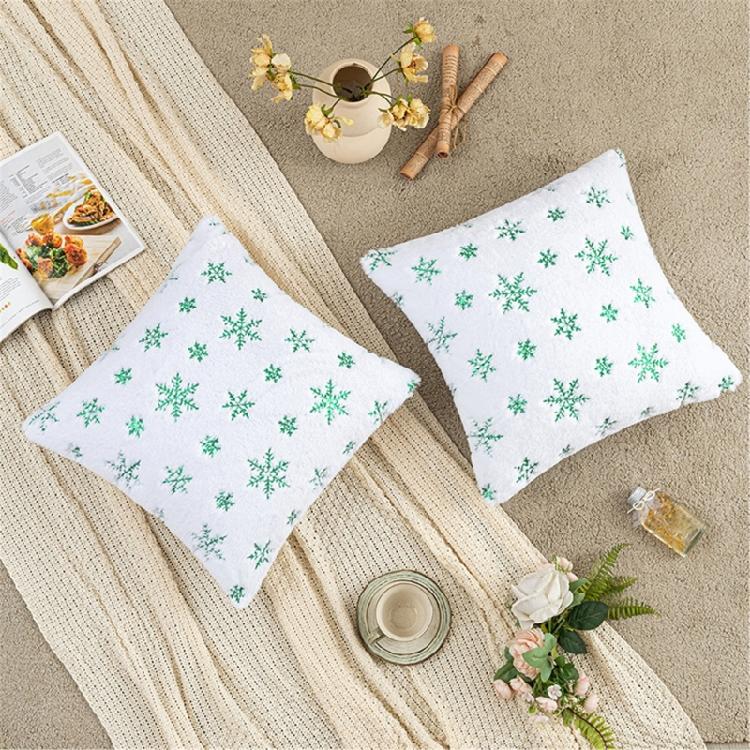 Plush Snowflake Pillowcase Christmas Decoration Cushion Cover Pillow Covers Home