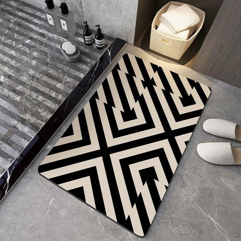 Modern Minimalist Diatomaceous Earth Bath Mat Non-Slip Absorbent Floor Bathroom Shower Area