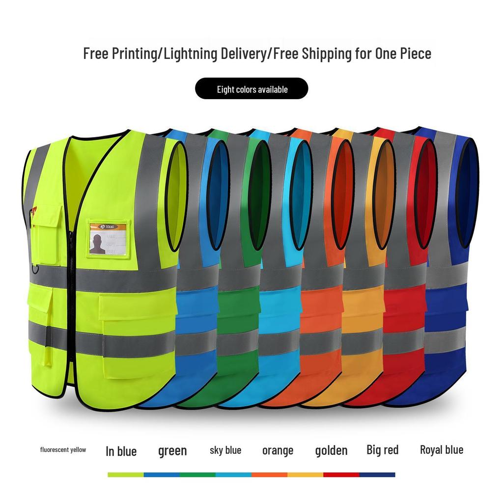 LIKA Reflective Multi-Pocket Safety Vest for Traffic, Construction, Sanitation, and Gardening