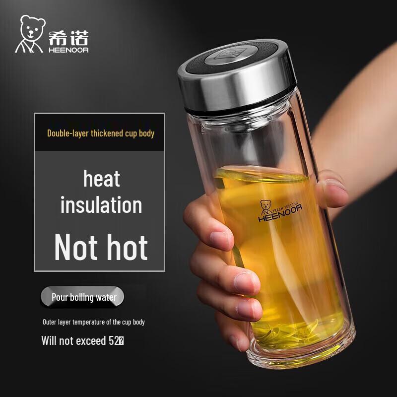 XINUO Double Wall Glass Tea Infuser Bottle
