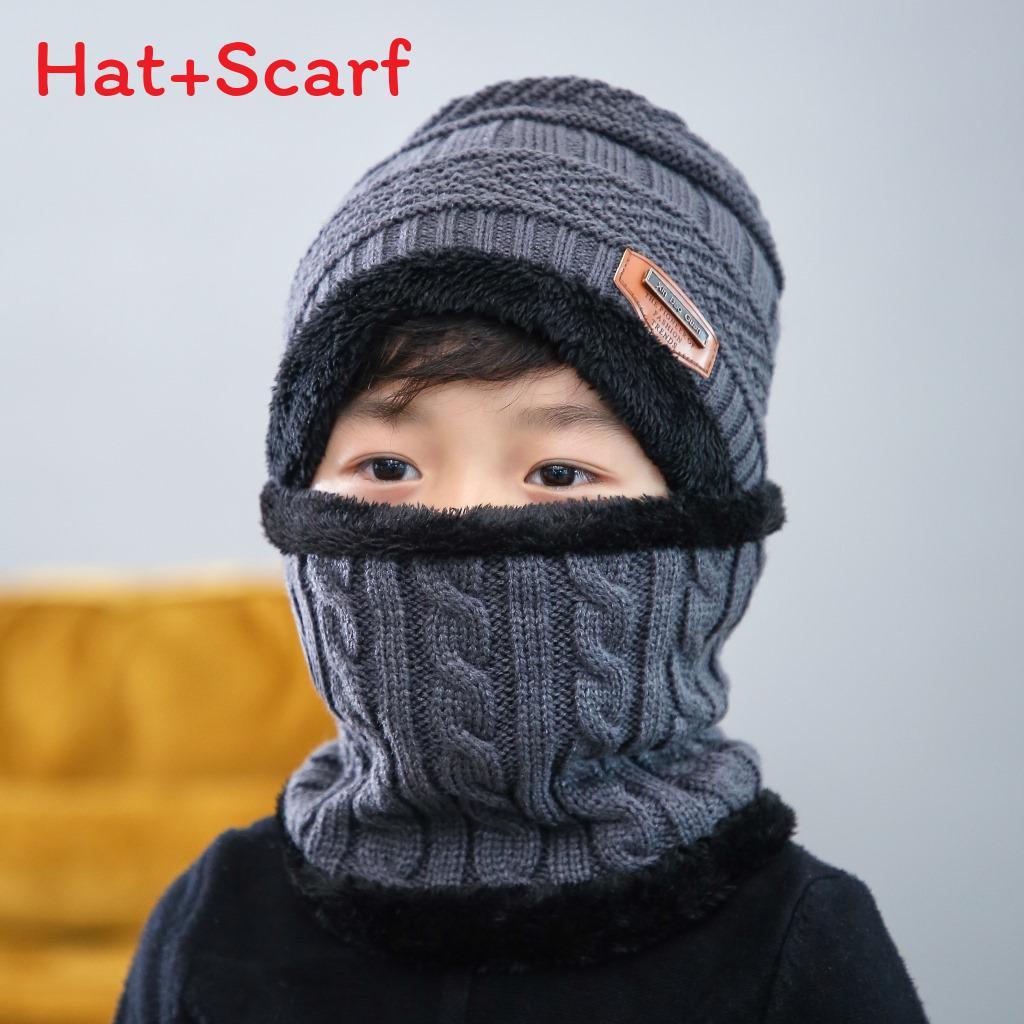 Kids Knitted Winter Hat With Fleece Lining For Outdoor Skiing And Riding