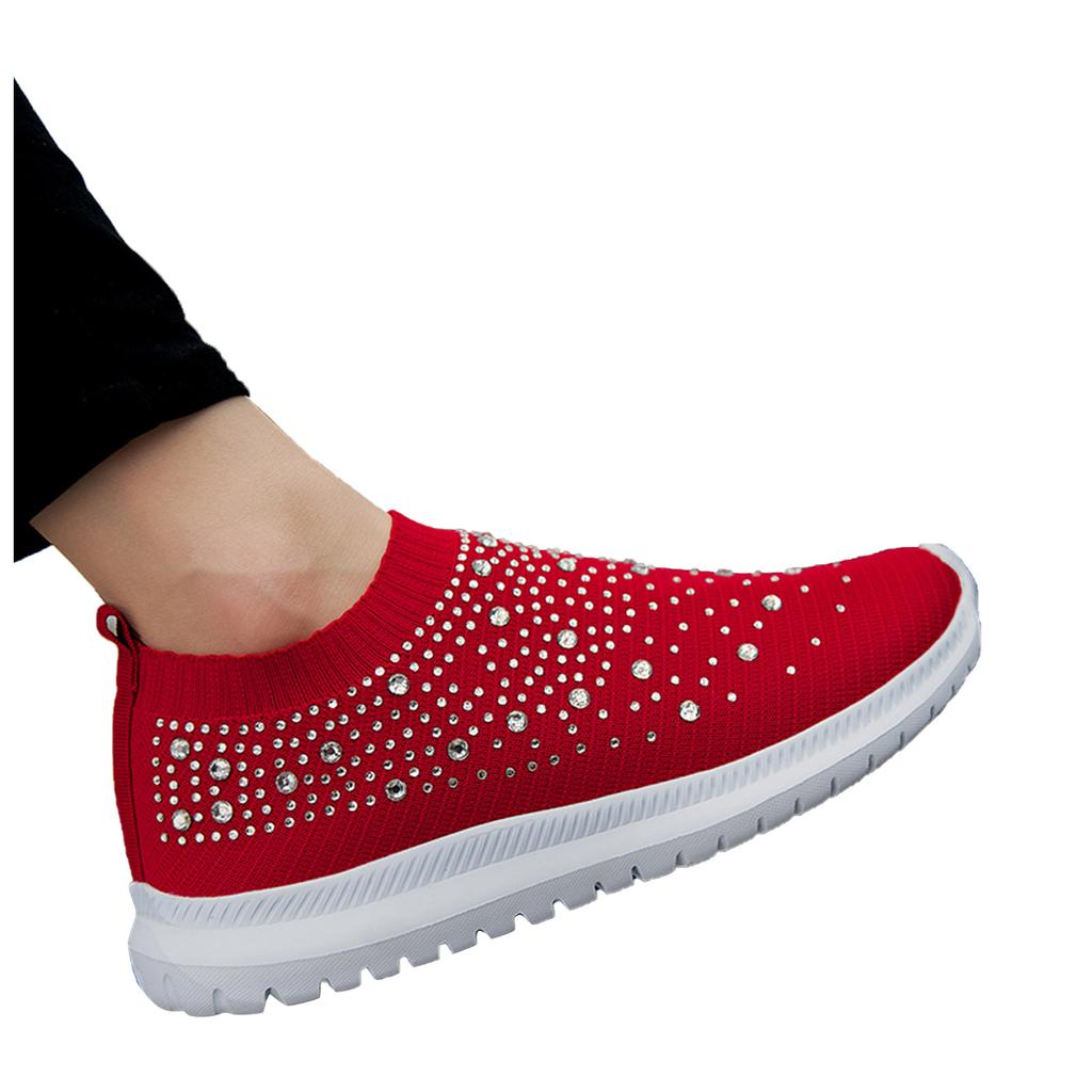 Running Shoes Casual  Shoes Round Toe Crystal   Pumps Single Shoes