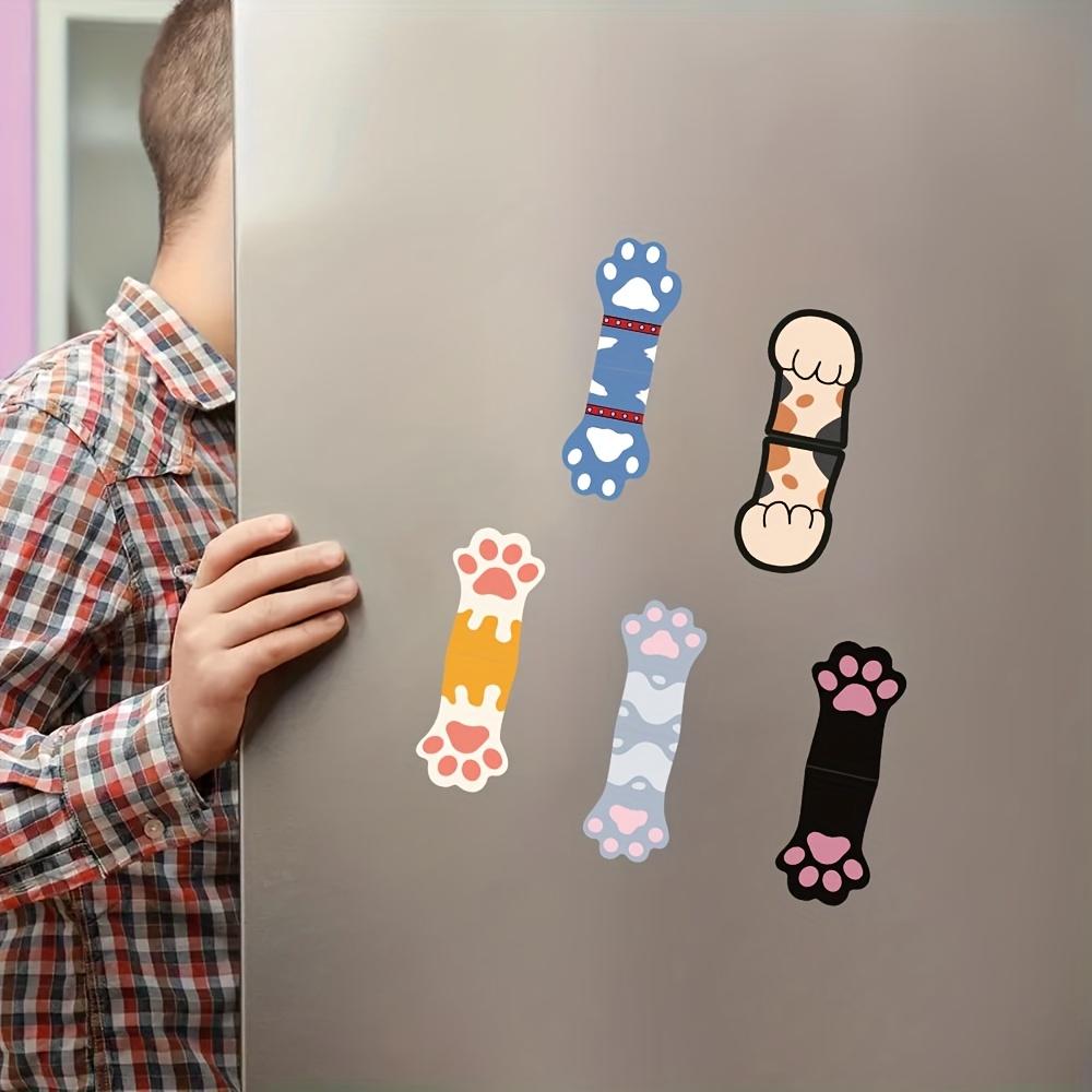 5pcs/Pack Cute Kitten Cat Paw Magnetic Bookmarks - Color-Coded (Kitten Colors) Soft Magnetic Page Clips, Foldable Book Markers for Books