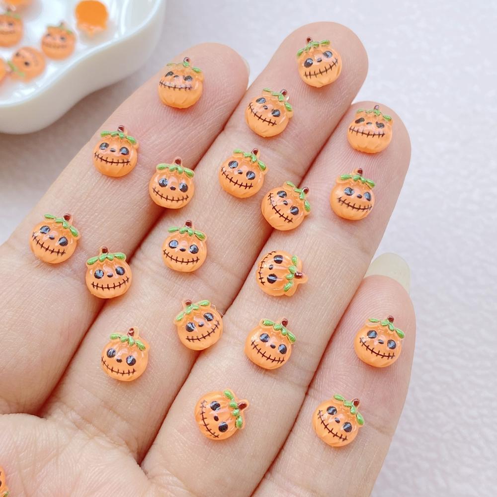 100PCS Halloween 3D Nail Art Decoration Charms Supplies Kawaii Cartoon Halloween Series Accessories Resin Parts Manicure Decor