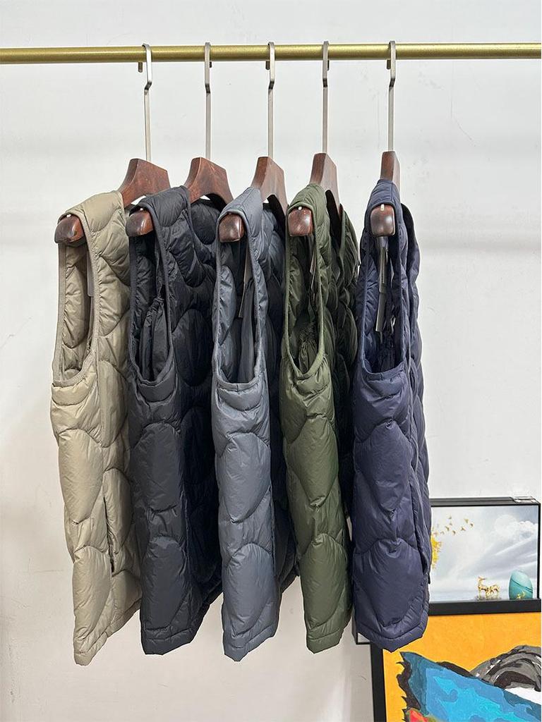 Men's Down V-Neck Sleeveless Vest - 2025 Autumn/Winter White Duck Down Gilet