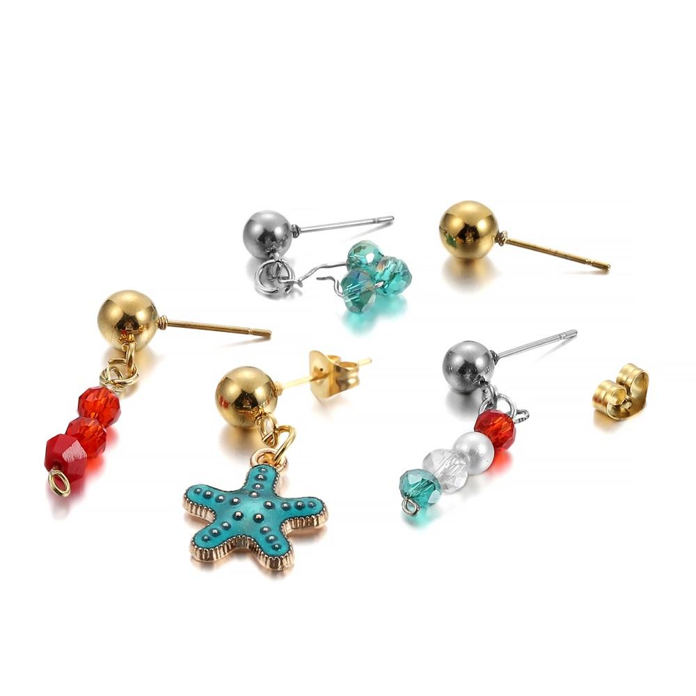 20pcs/lot Gold Stainless Steel Round Ball Earring Post Stud With Earring Plug Findings Ear Back For DIY Jewelry Making Supplies