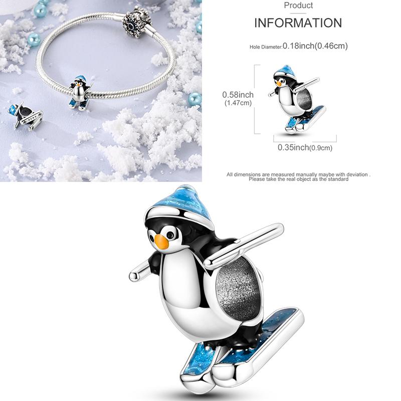 Christmas Bell Dangle Beads Copper Snowman Heart Elk Christmas Tree Snowman Fit Original Bracelet Women Jewelry