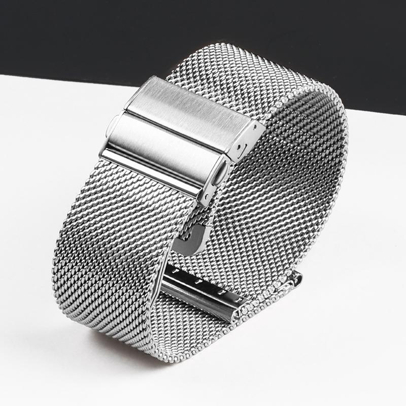 

16mm 18mm 20mm 22mm Stainless Steel Mesh Watch Band for DW Quick Release Strap for Men Women Adjustable Length Watch Accessories 18mm срібний