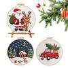 Weihnachtssticksets für Erwachsene Handgefertigt Gestempelt Anfänger Stickset Inklusive Rahmen für Frauen Mädchen Mama Festival