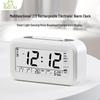 LCD Charging Alarm Clock with Auto Light, Hourly Chime, and Week Display for Students