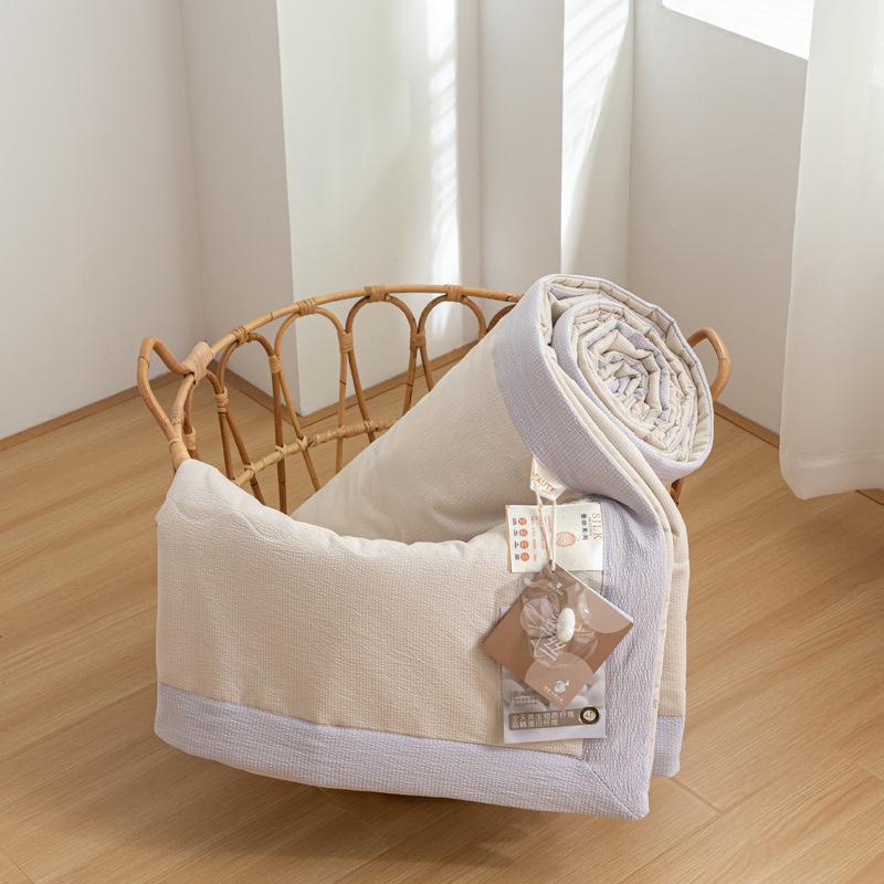 Solid color simple bubble cotton summer cool quilt, machine washable in summer, comfortable and breathable quilt