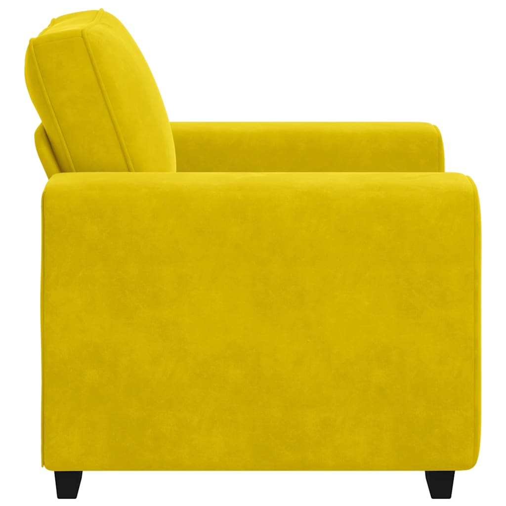 Yellow Armchair 100x77x82 Cm Velvet