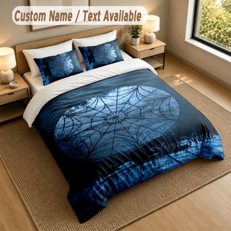 3Pcs Bedding Set Custom Name Text, 1 Sheet 2 Pillowcases Home Bed DecorWednesday Addams