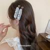 Simple pearl handmade hairpin French elegance temperament bangs side duck bill clip versatile hairpin woman