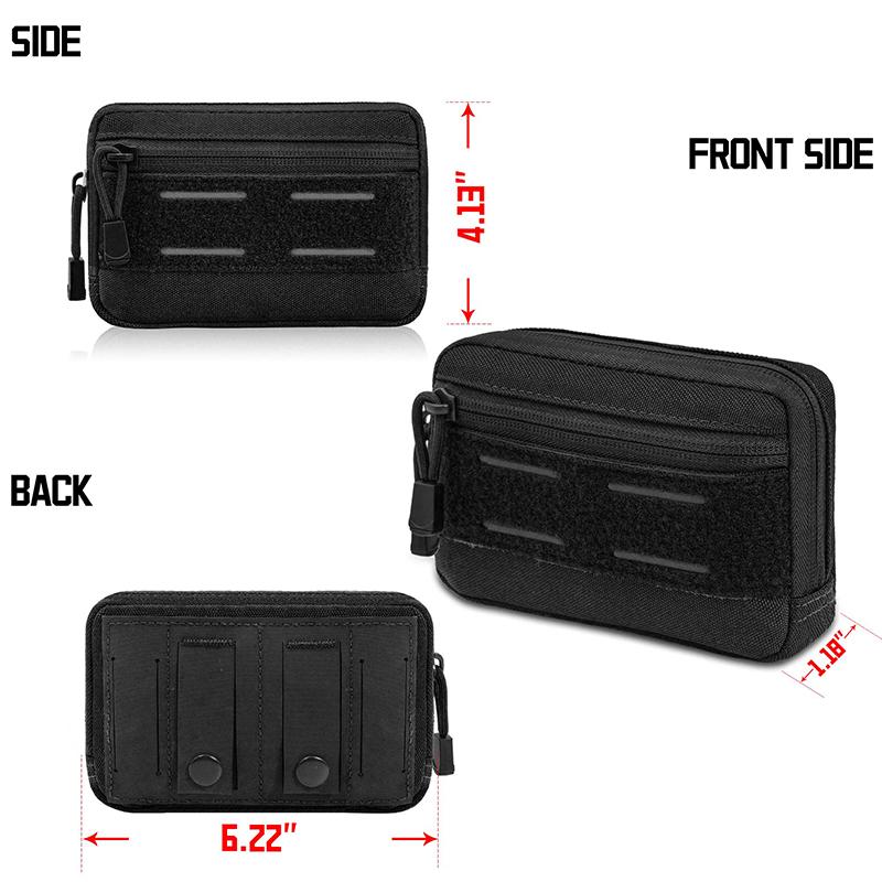 Unisex Tactical Waist Bag Small Molle Utility Pouches Multi-Purpose Horizontal Modular EDC Tools Bag Laser Cut Admin Belt Pouch