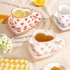 JUSTINLAU Ceramic Mug Valentine's Day Gifts Breakfast Coffee Milk Oat Cup Creative Couple Cup with Handle Home/Office Water Cups