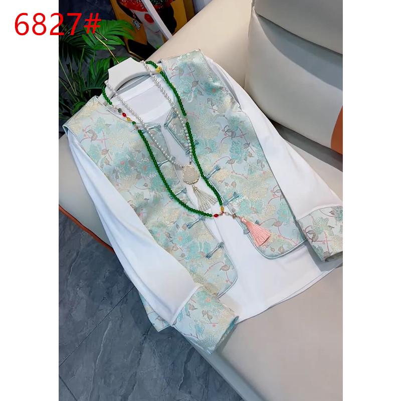 Chinese National Style Women s Vest & Shirt Two-Piece Set - Retro Spring 2026 Arrival L